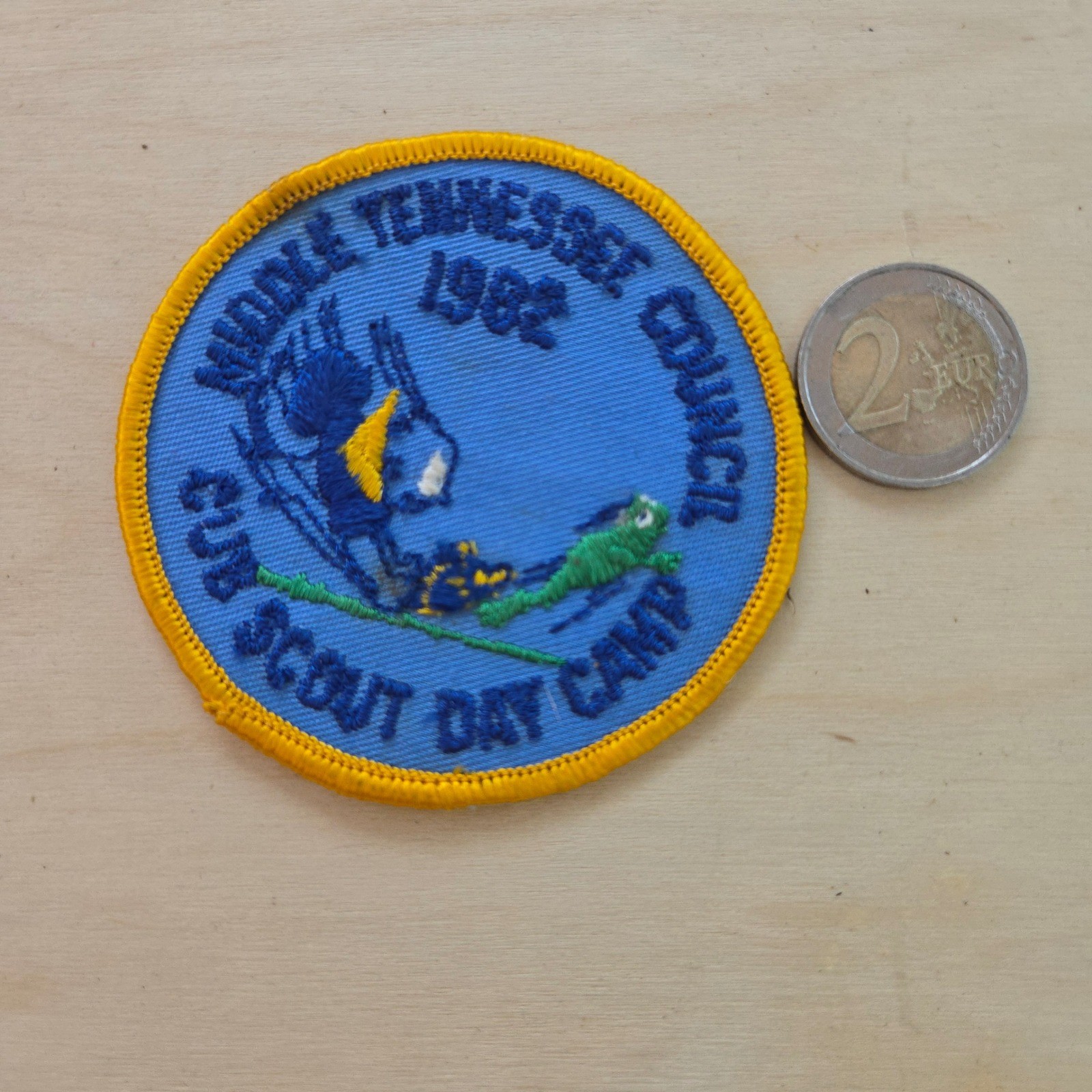 VTG BSA Day Camp Patch 1982 Middle Tennessee Council Blue Boy Scouts Of America