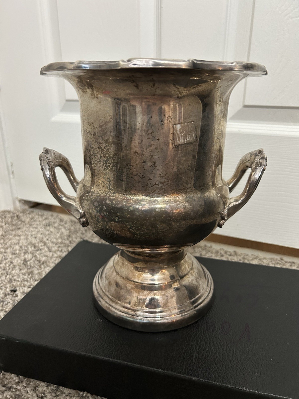 Vintage Leonard Silverplate Champagne Wine Ice Bucket Handles Tarnish Stamped