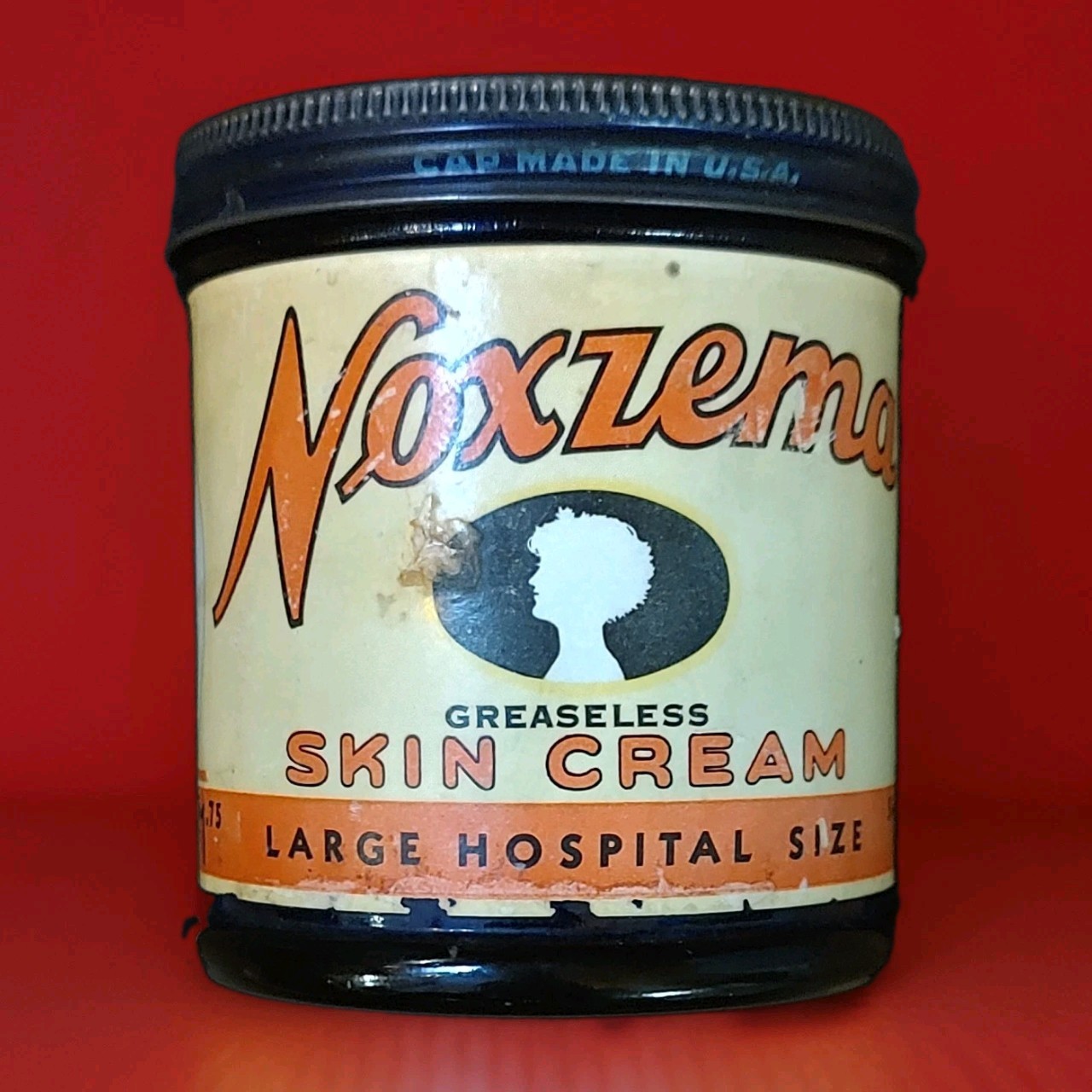ANTIQUE NOXZEMA COBALT BLUE LARGE 16OZ. JAR WITH LABEL AND LID RARE FIND⭐⭐⭐⭐⭐