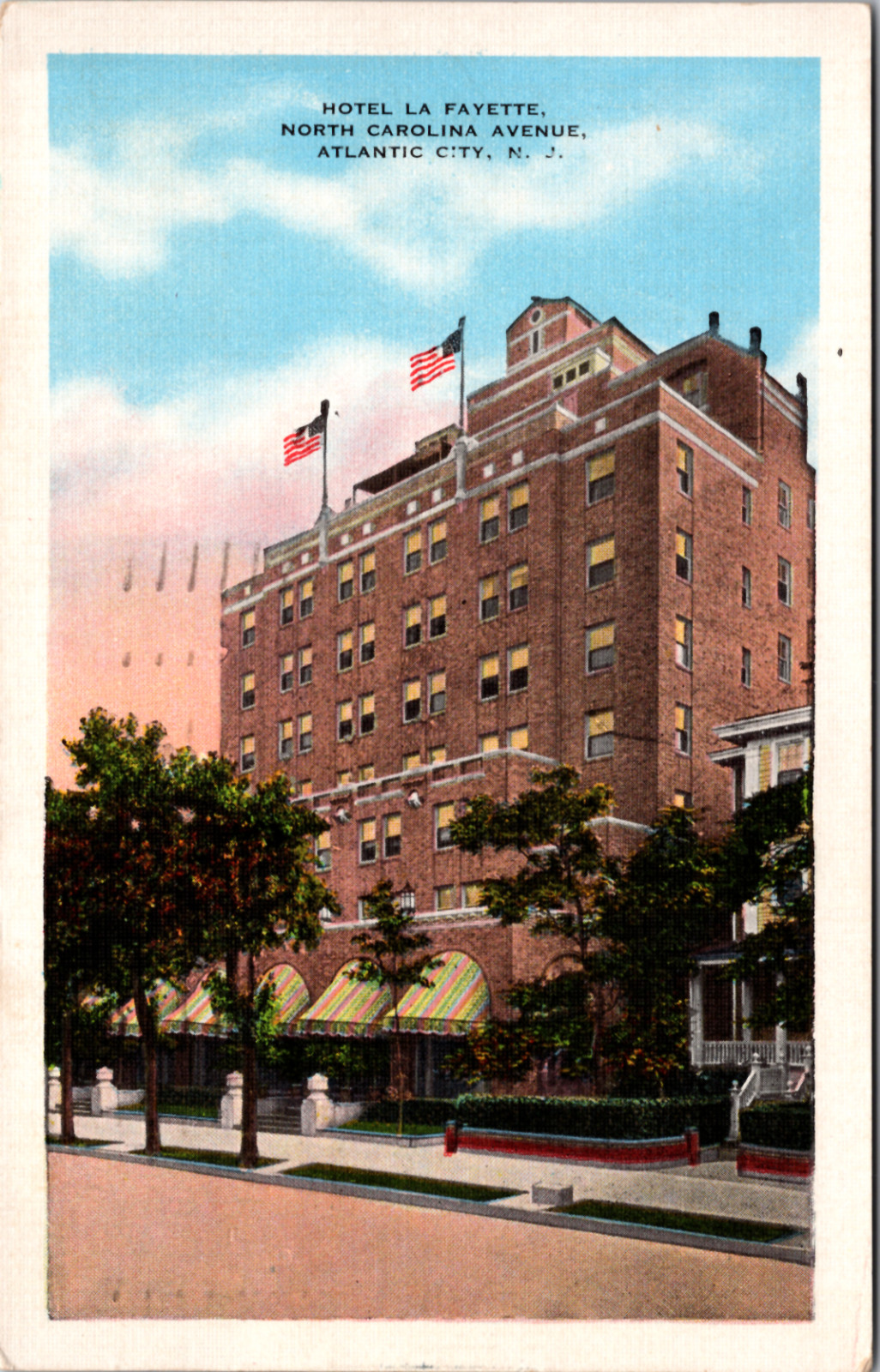 Hotel La Fayette North Carolina Avenue Atlantic City New Jersey Postcard