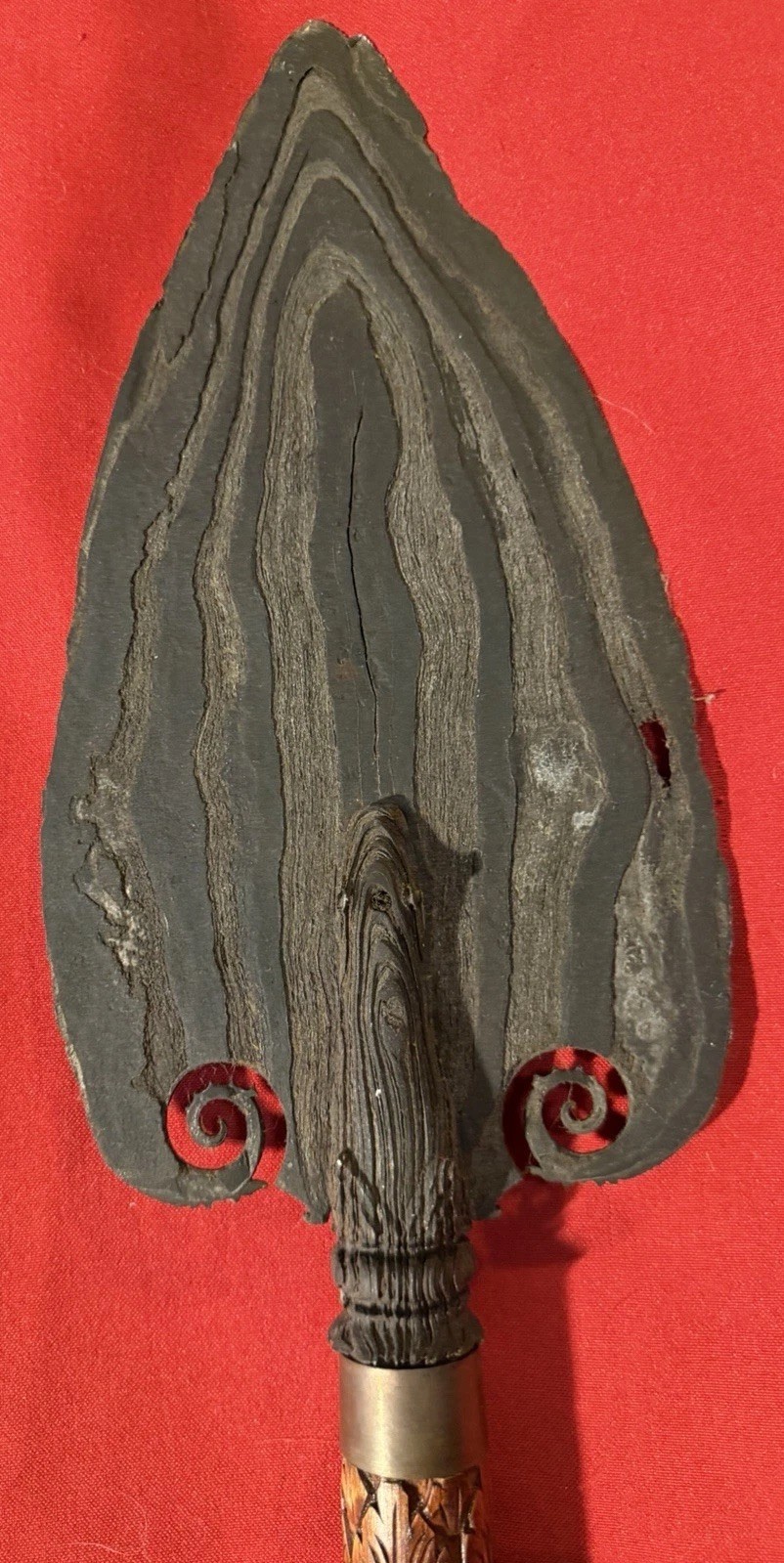 Antique Southeast Asia HANDFORGED Leaf Shaped SpearHEAD with FROGS-Rare-pre1900? Antique Southeast Asia HANDFORGED Leaf Shaped SpearHEAD with FROGS-Rare-pre1900?