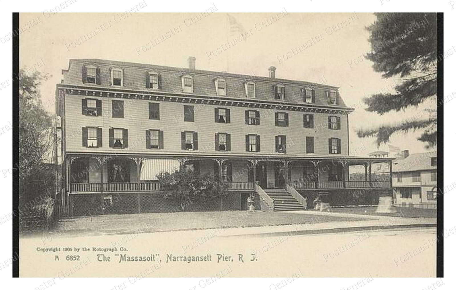 Narragansett Rhode Island Massasoit Hotel Standard Postcard COPY RPPC