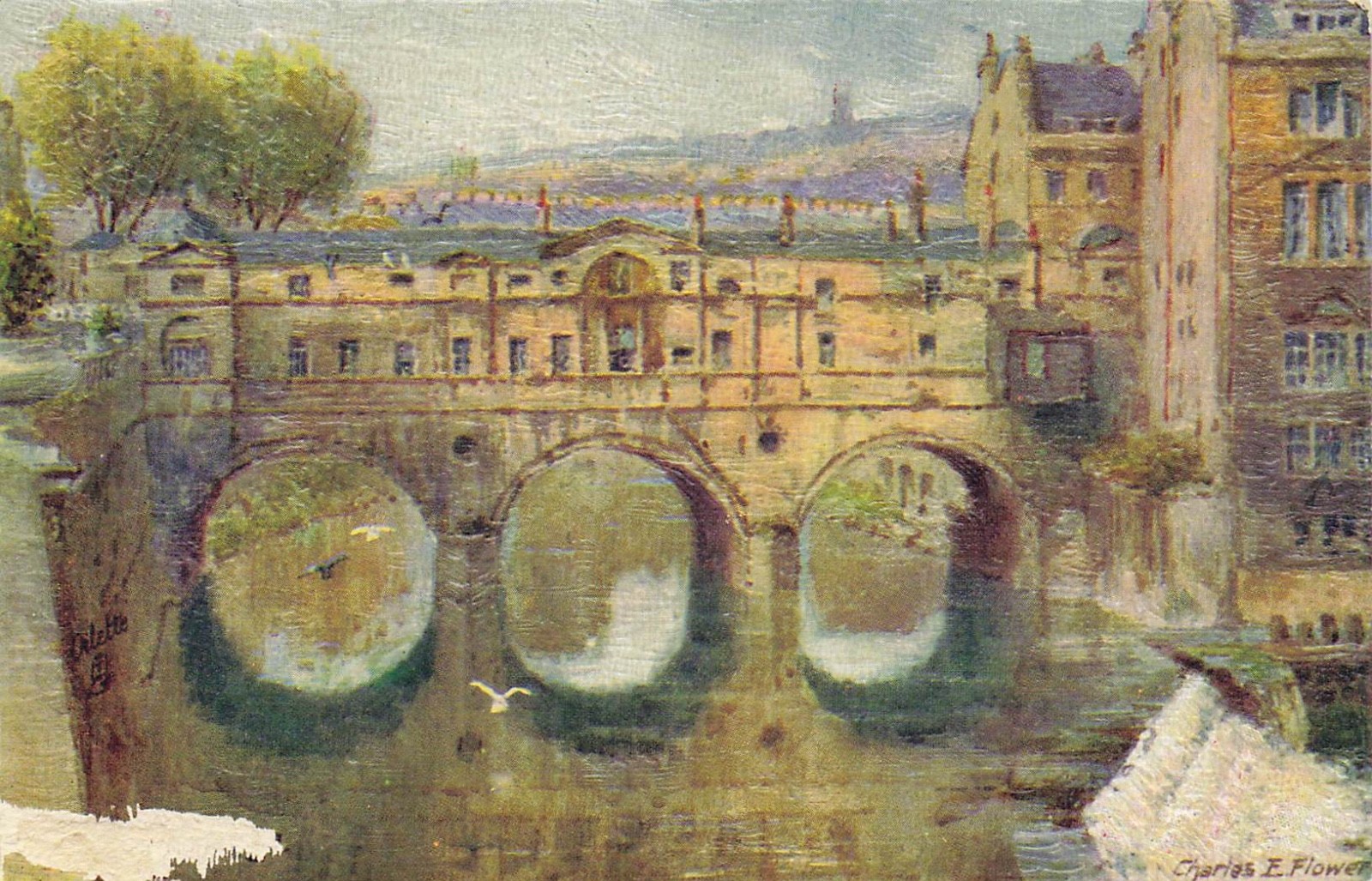 Raphael Tuck Pulteney Bridge Bath 4014 Oilette Charles Flower England Raphael Tuck Pulteney Bridge Bath 4014 Oilette Charles Flower England