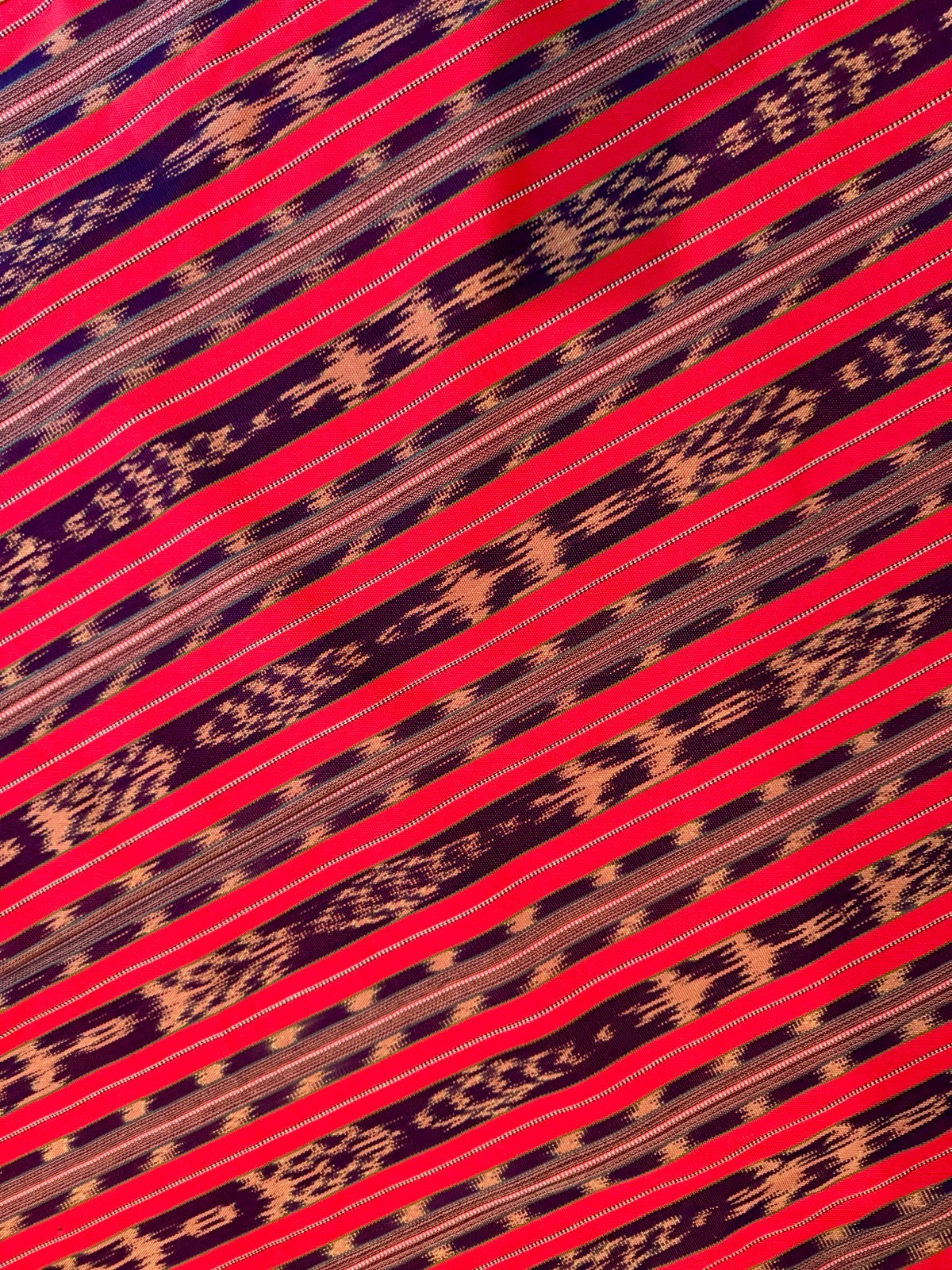 Guatemalan ikat fabric - hand-woven on a foot loom