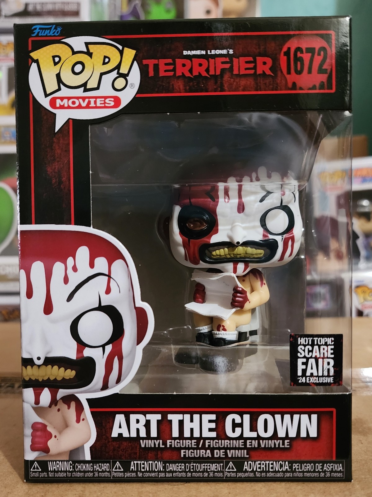 Funko POP Terrifier Art The Clown Scarefair #1672, #1935,#1948 Chase & #1990 