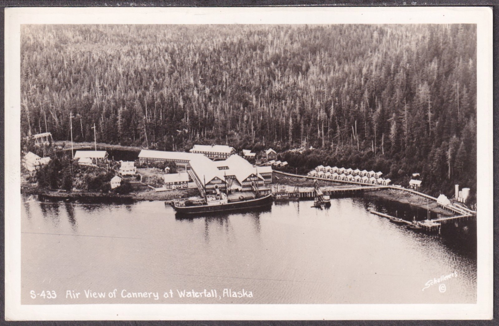 AK Prince of Wales Island RPPC c1930 CANNERY Now Fishing Resort Schallerer S-433