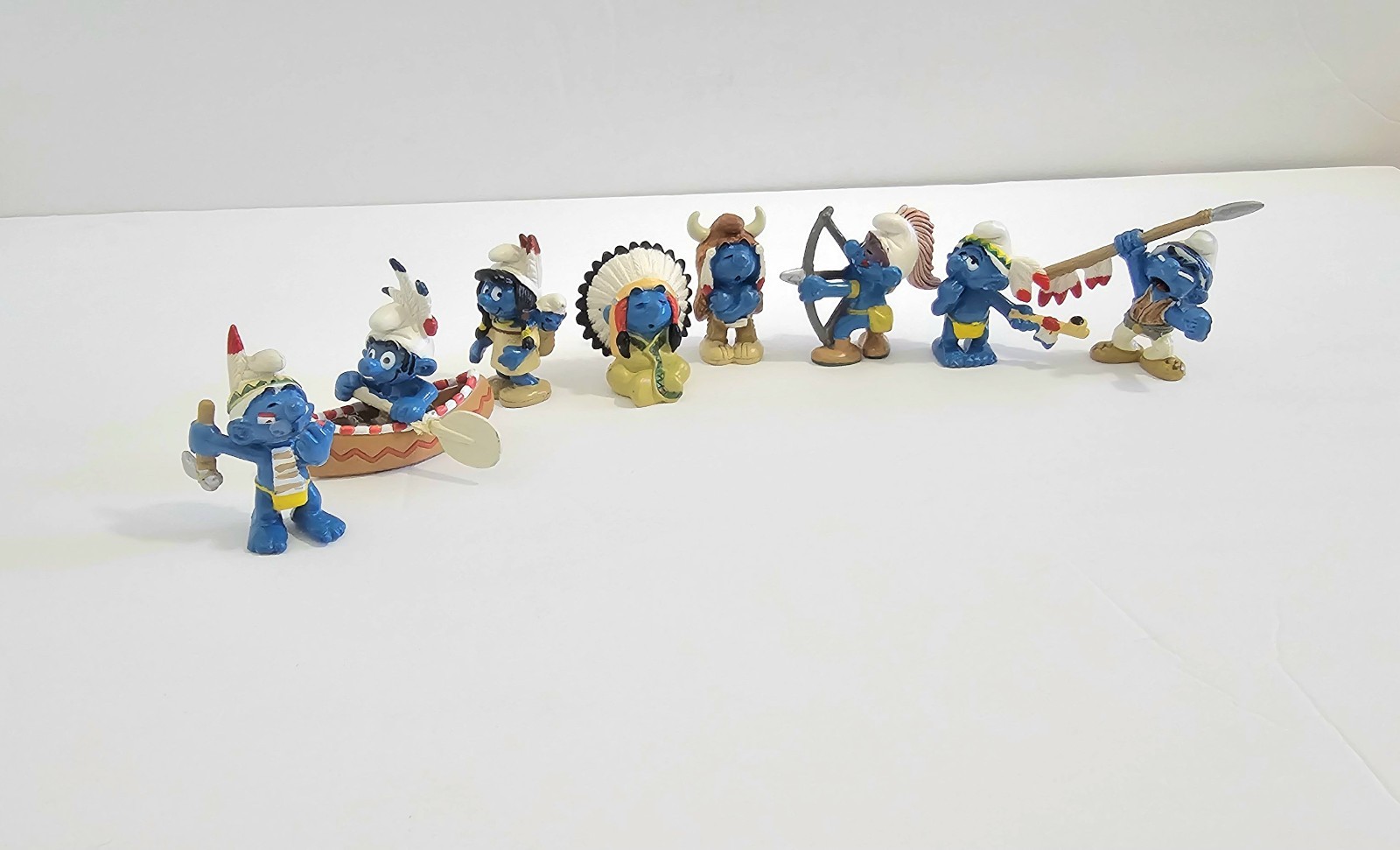 Full Set of 8 Native American Indian Smurfs 2006 Made in Germany Vintage Full Set of 8 Native American Indian Smurfs 2006 Made in Germany Vintage