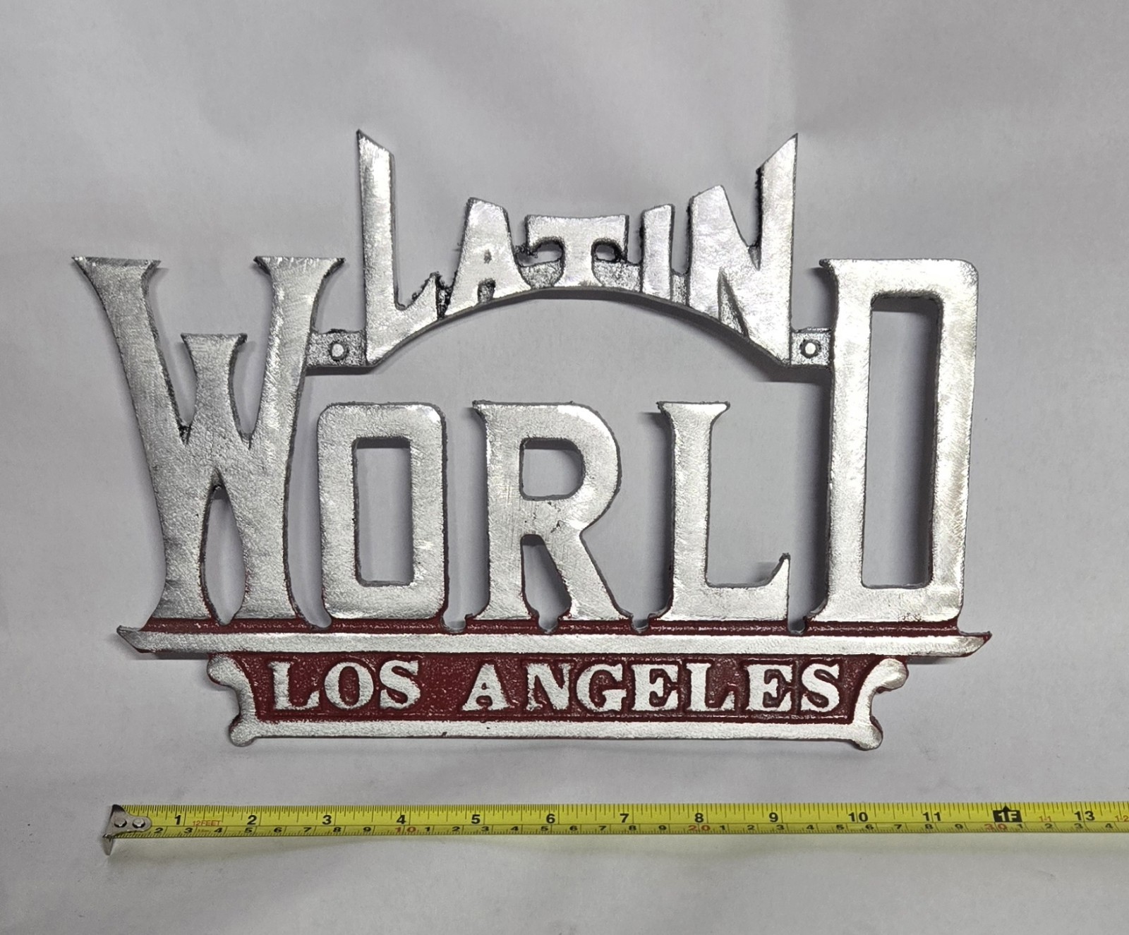 Cast Aluminum LATIN WORLD Los Angeles Car Club Plaque