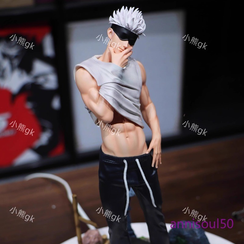NEW Pink Bear Jujutsu Kaisen Gojo Satoru 5T5 Statues Figurines Model Toys Anime