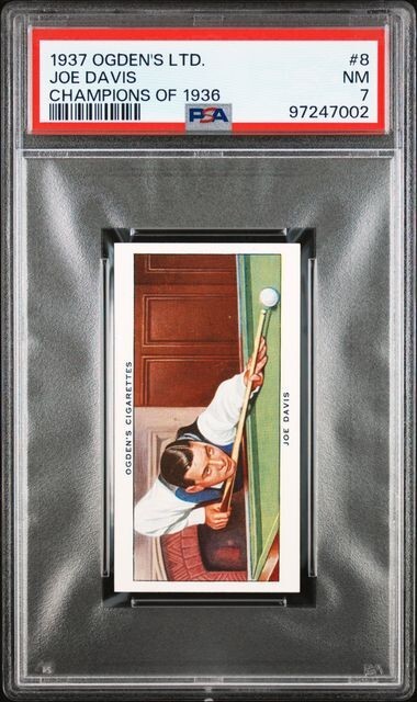 JOE DAVIS 1937 OGDEN\'S LTD. #8 CHAMPIONS OF 1936 PSA 7 NM POP 1^2
