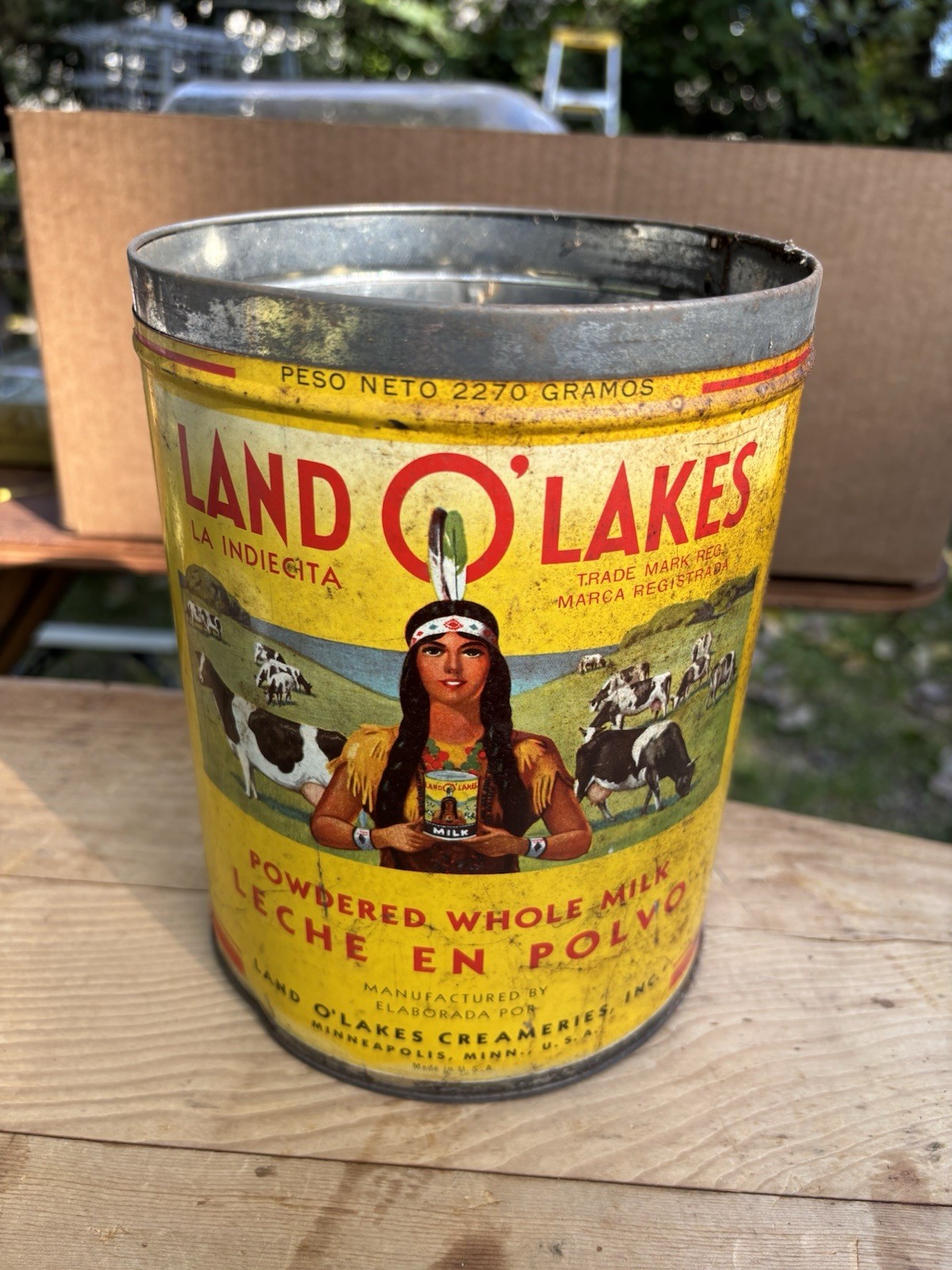 Vintage Land O' Lakes Milk Tin Can 8