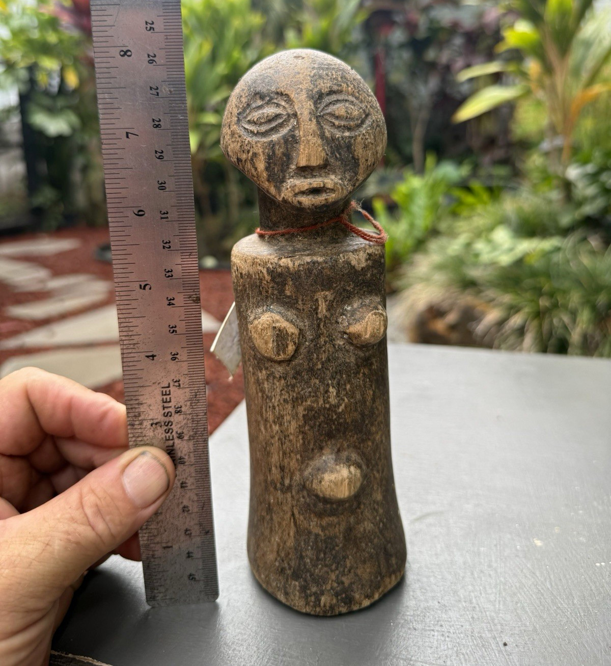 Hand Carved west  African Wooden fertility goddess.