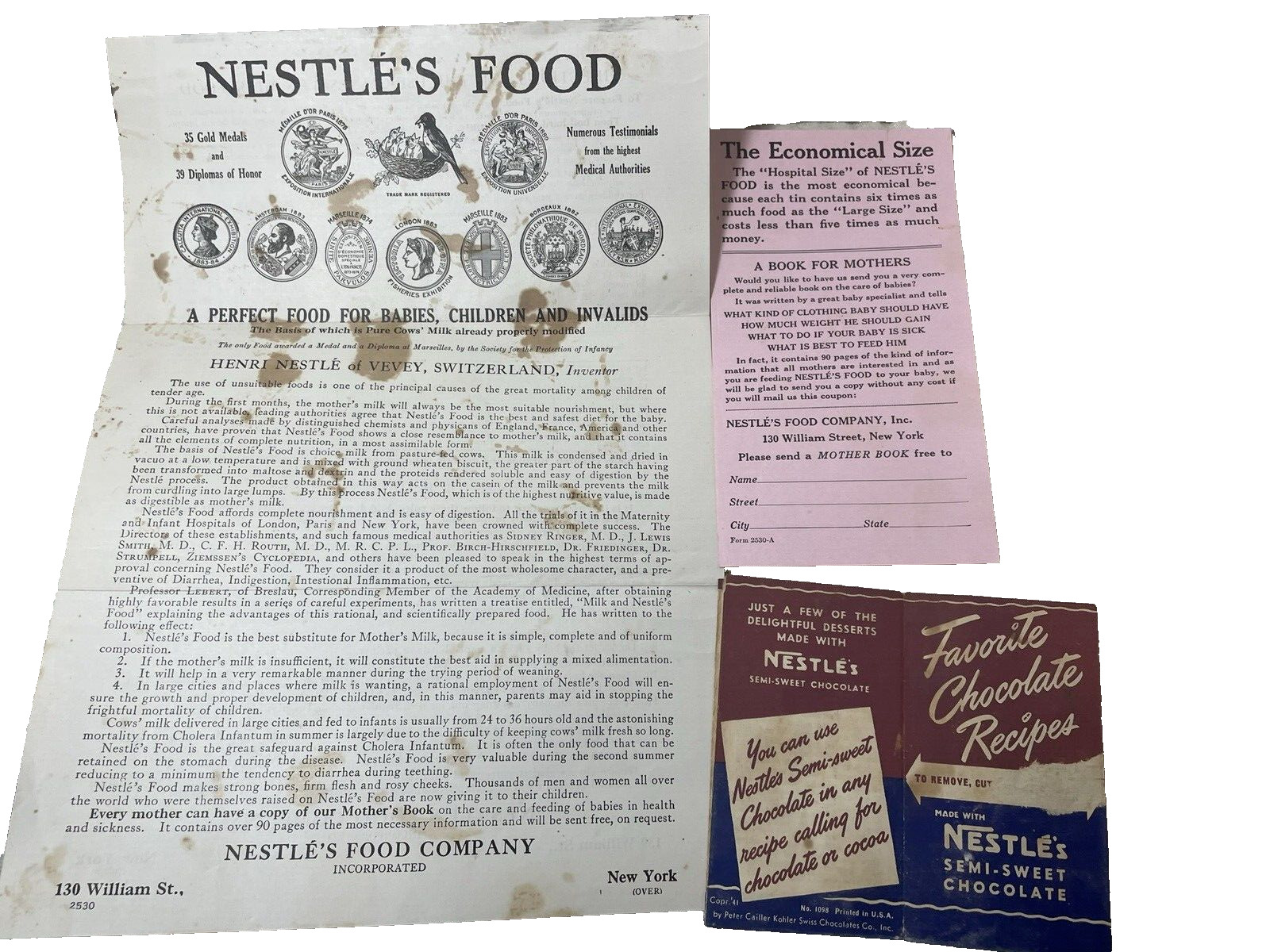 Nestles Mothers Book advertising 1941 recipe booklet Vintage lot ephemera