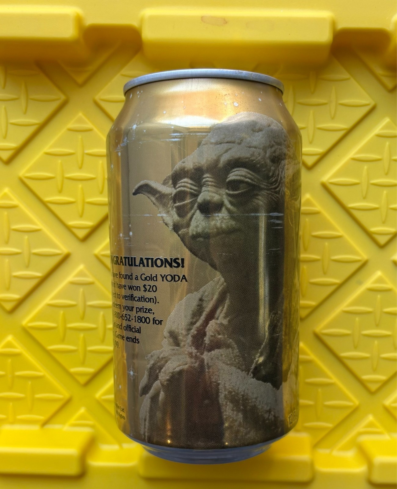 VINTAGE Star Wars Phantom Menace Episode 1 PEPSI Can Yoda Gold No Holes Empty