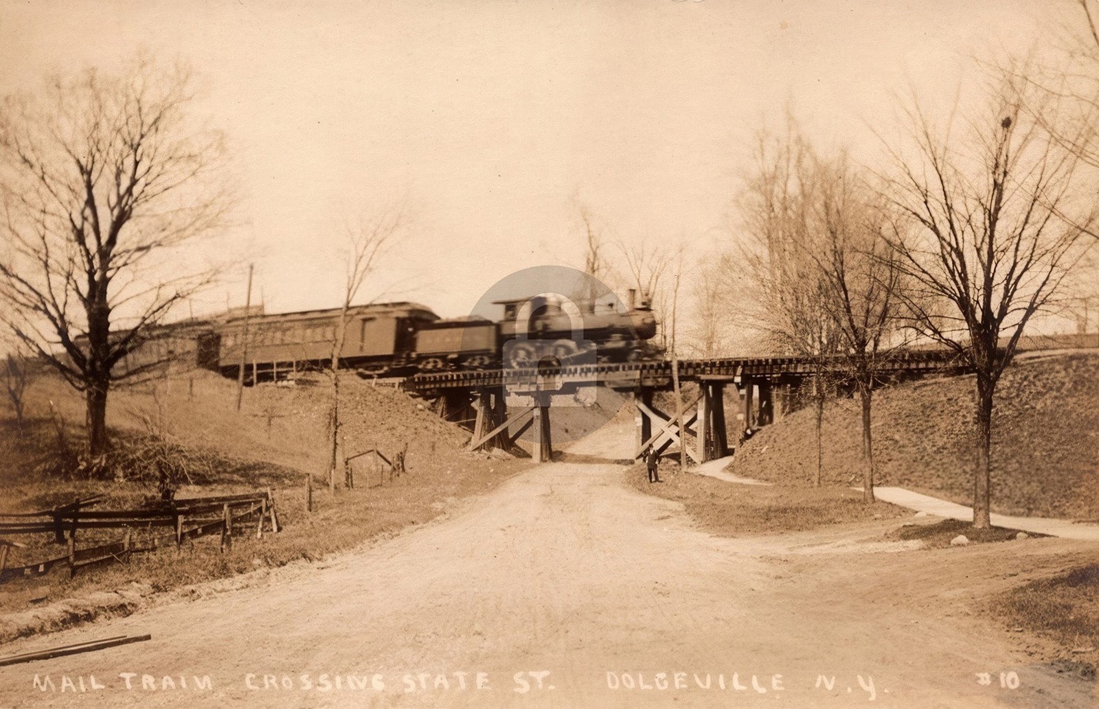 Dolgeville NY: Mail Train Railroad New York RPPC Photo Postcard COPY