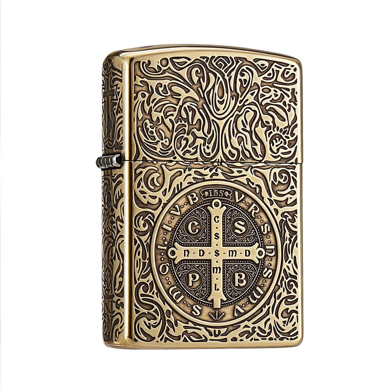 ZORRO Brass 5-Side Deep Engraved Constantine Kerosene Lighter, Windproof Pocket