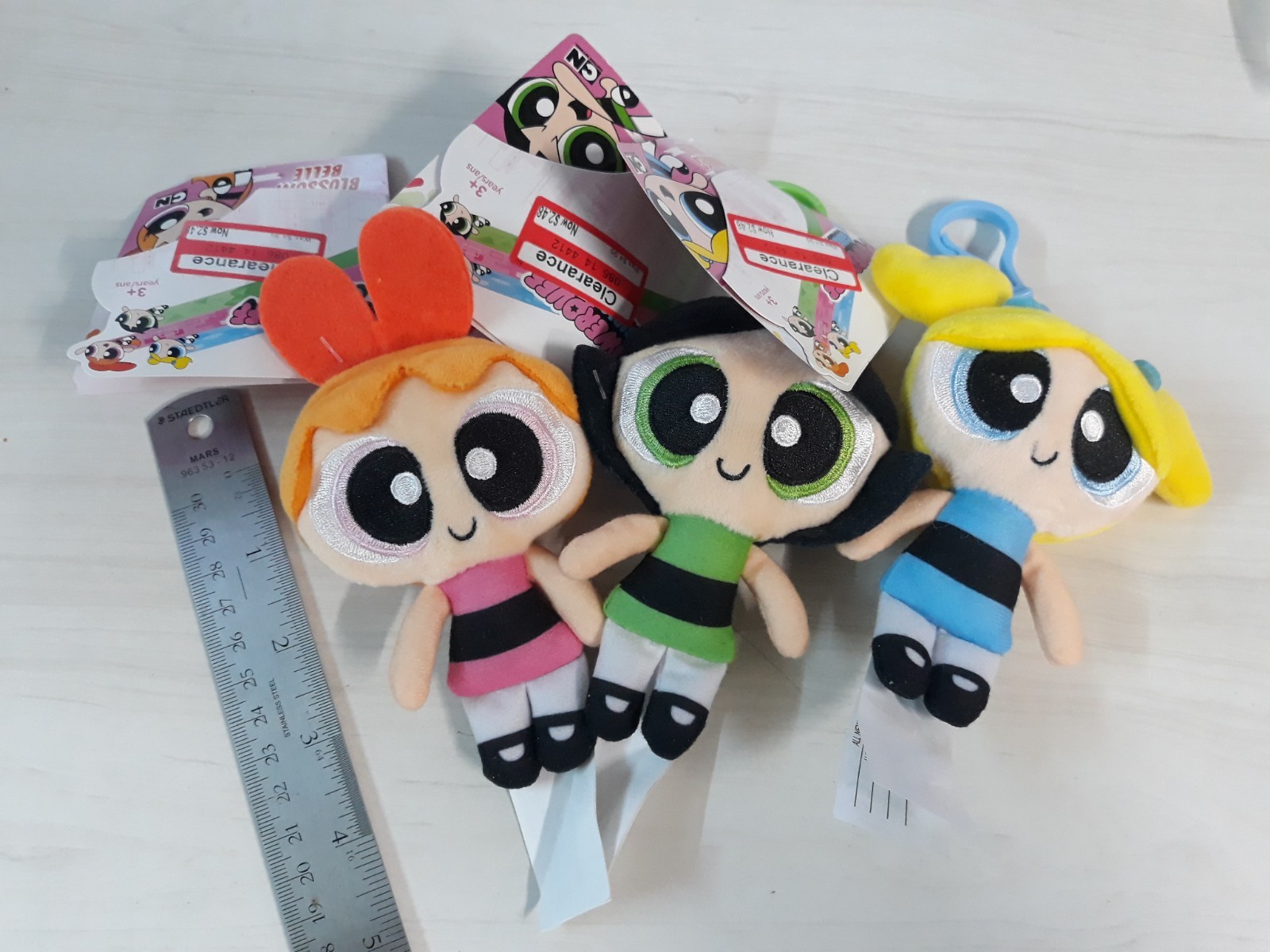 Real Power Puff Girls Plushie Set of 3 | Keychain By Spin Master
