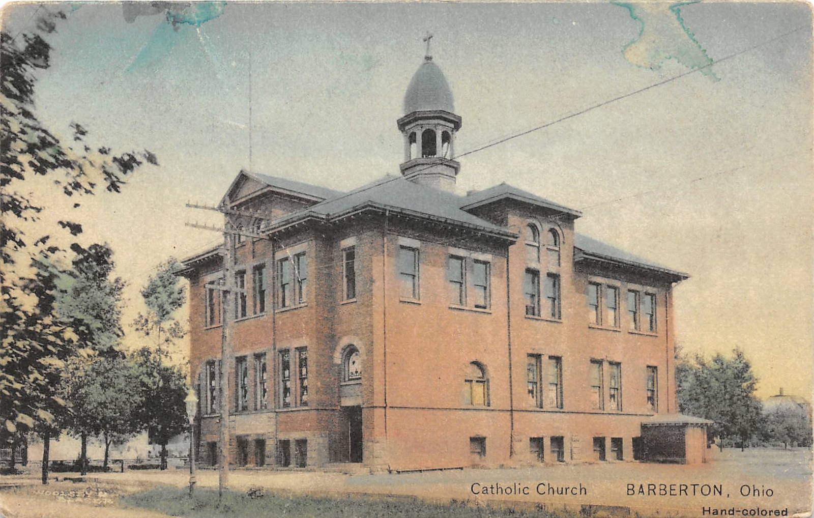 F87/ Barberton Summit County Ohio Postcard c1910 Catholic Church 8