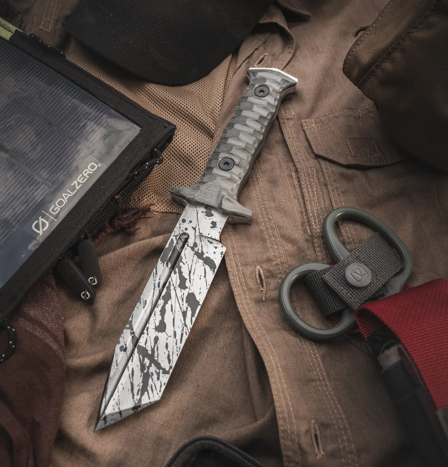 Black Phantom Tanto D2 Steel Fixed Blade Knife Micarta Textured Handle Gift