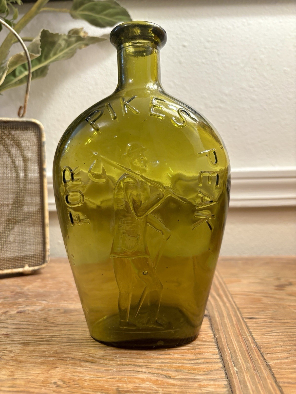 For Pikes Peak Green Glass Bottle 8.5