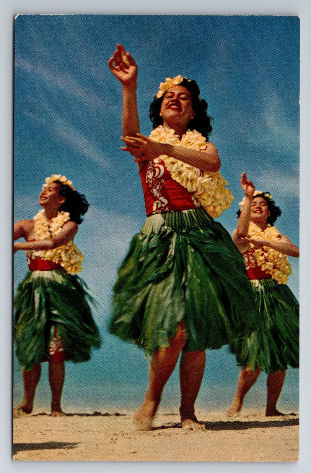HI, Hawaiian Hula, Pretty Girls, Beach Scene, Vintage Postcard HI, Hawaiian Hula, Pretty Girls, Beach Scene, Vintage Postcard