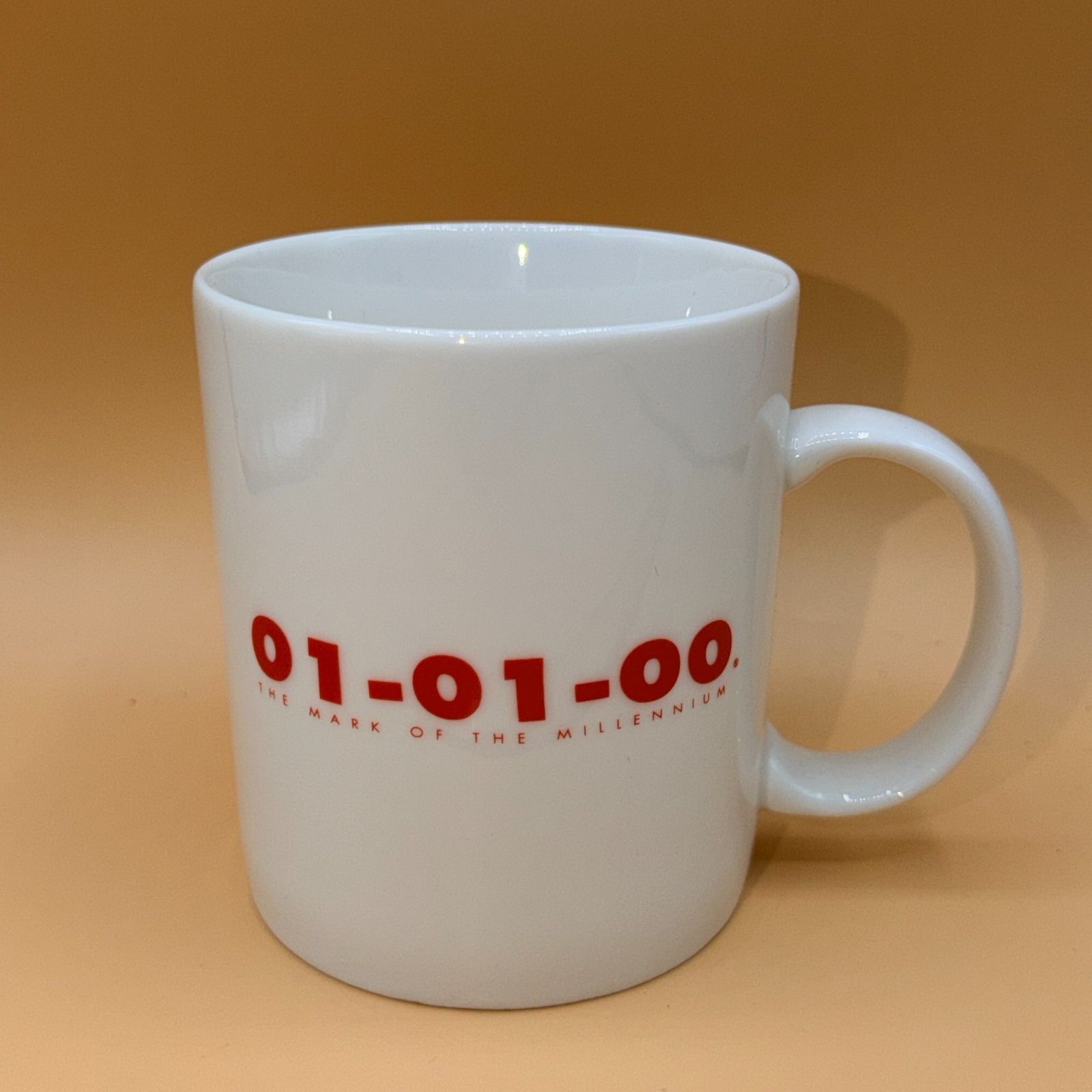 Y2K Large White Coffee Mug 01-01-00 Red The Mark of the Millennium 24 Oz