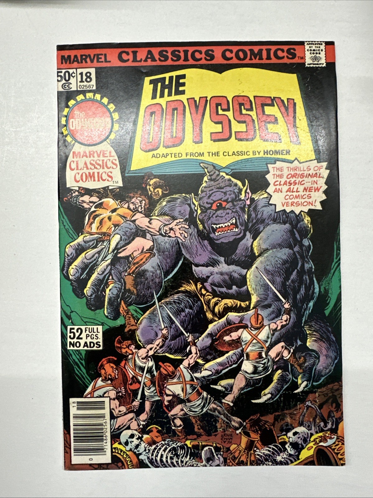 The Odyssey #18 Comic Book (1977) Marvel Classics Comics VF Homer 52 Pages No Ad