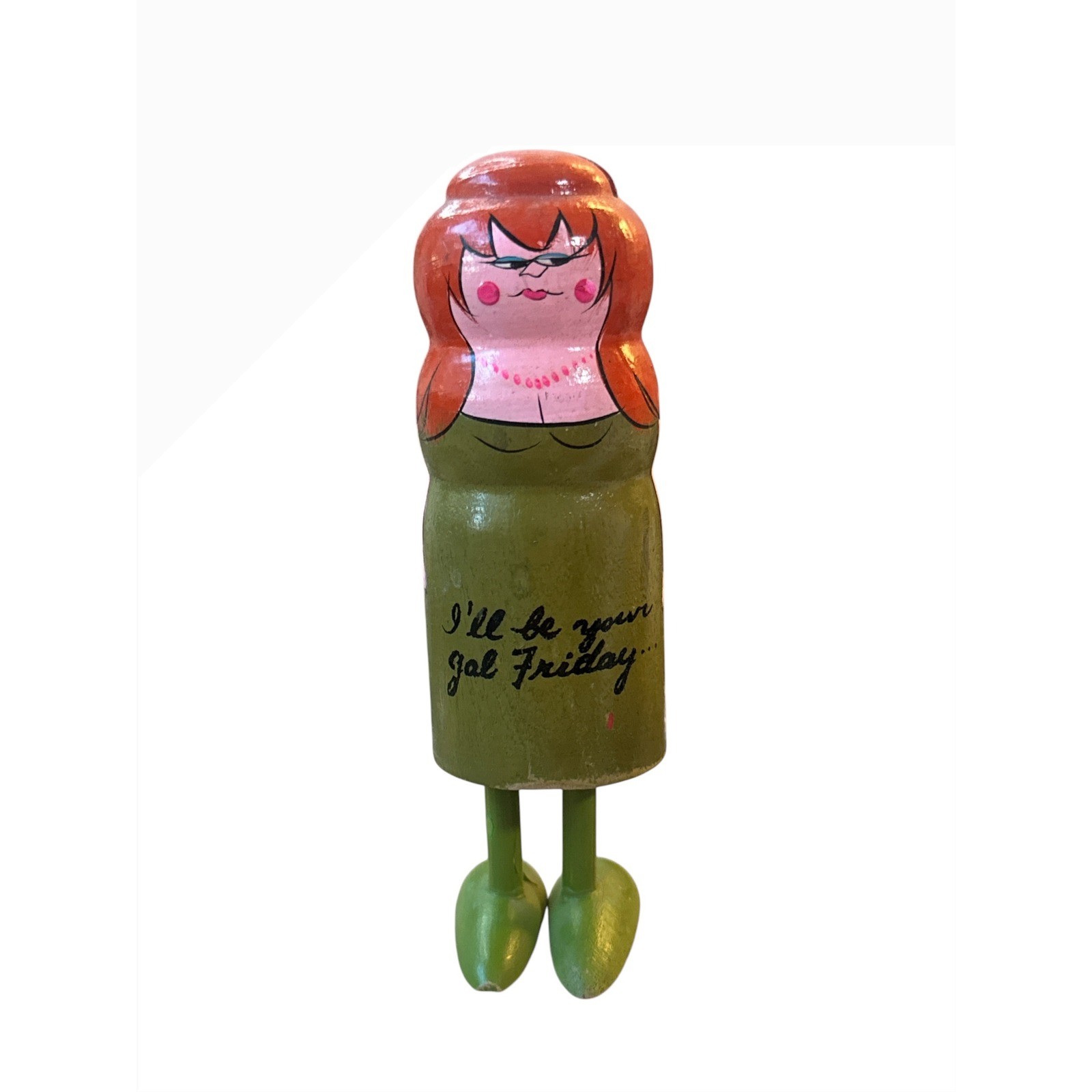 Vintage 1960's Pride Creations Popsie Your Gal Wooden Pop Up Figurine RARE