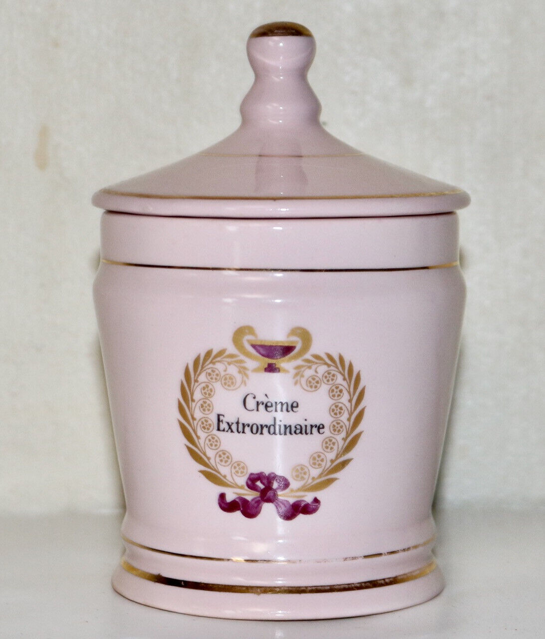 Estee Lauder Creme Extrordinaire French porecelian apothecary jar vintage empty