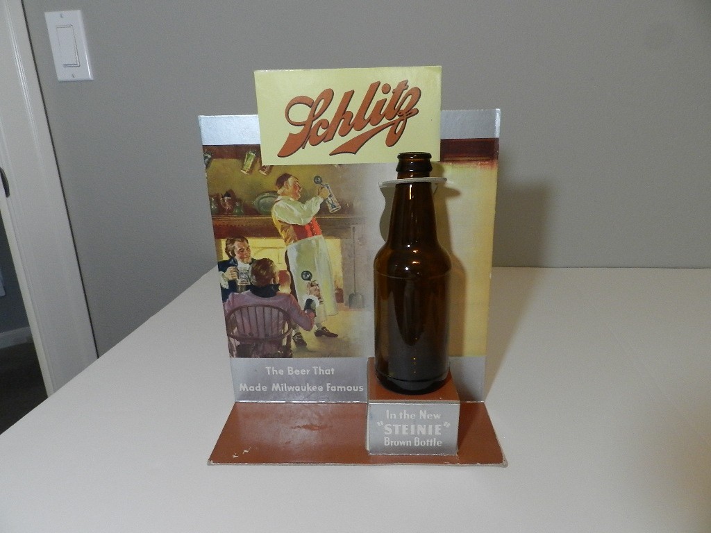 VINTAGE 1936 SCHLITZ BEER STORE COUNTER DISPLAY- VINTAGE ADVERTISING SIGN