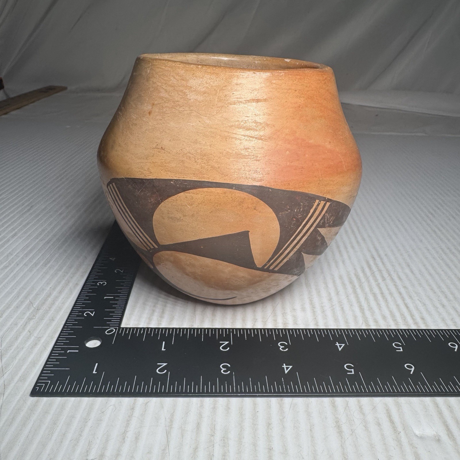 Vtg Indian Pueblo Native Anerican Indian Pottery Bowl Vessel Jar 4.75” (Hopi?)