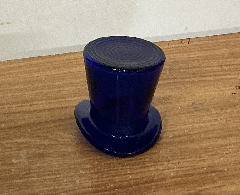 Vintage Cobalt Blue Depression Glass Top Hat Trinket Dish