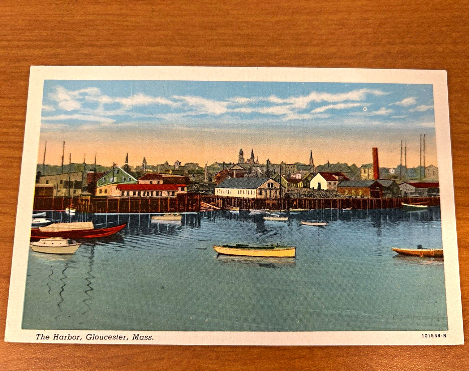 The Harbor Gloucester Mass Postcard vintage crisp unposted
