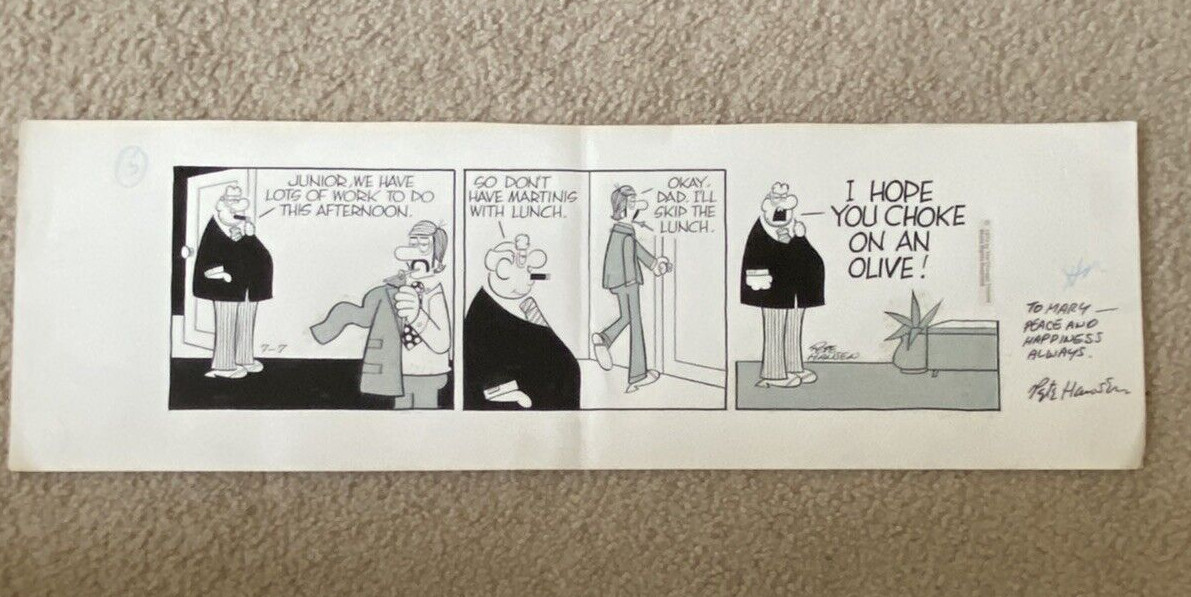 Vintage 1972 LOLLY by Pete Hansen Original Comic Strip Art Chicago Tribune 23x7