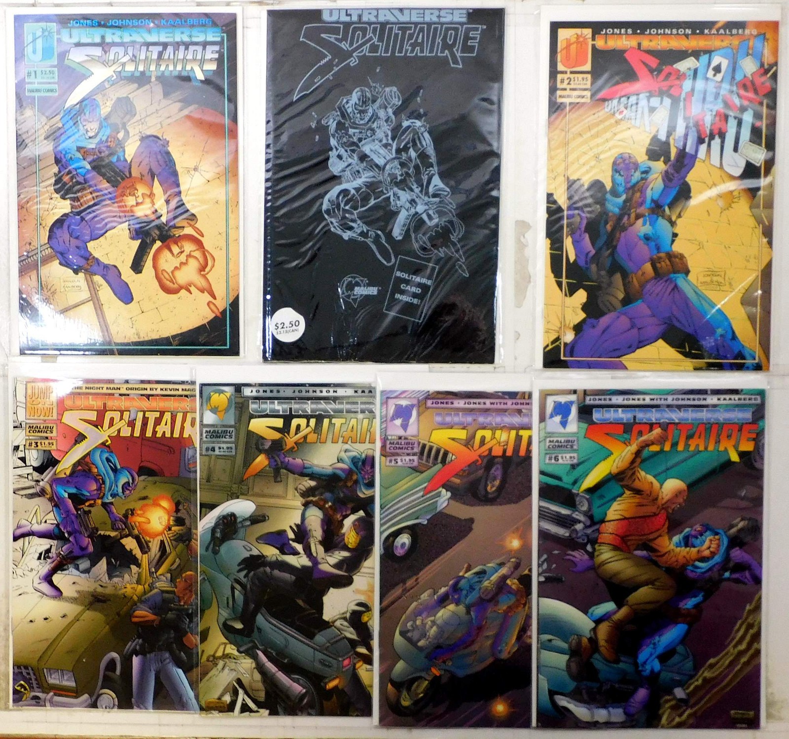 Solitaire Lot of 7 #1 P, 1, 2, 3, 4, 5, 6 (1993) Malibu 1st Print Comic Books