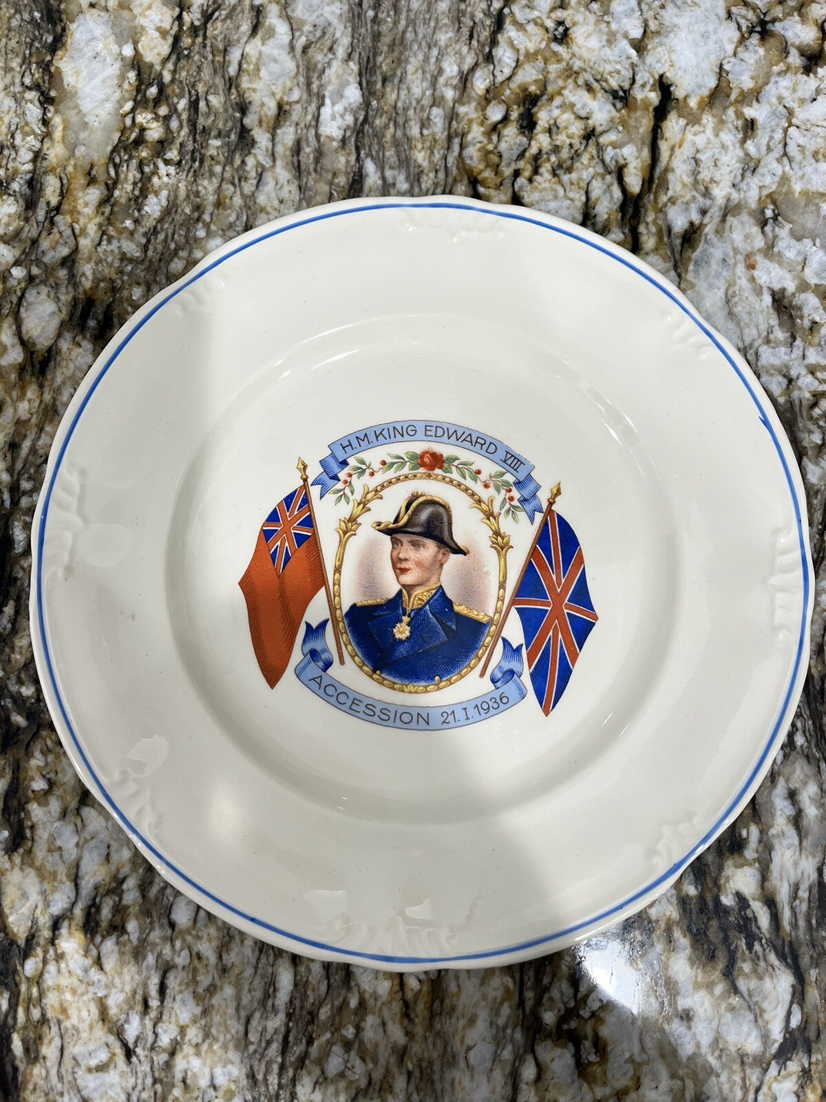 KING EDWARD VIII ACCESSION 1936 COMMEMORATIVE PLATE RUWAHA BELGIUM Collector