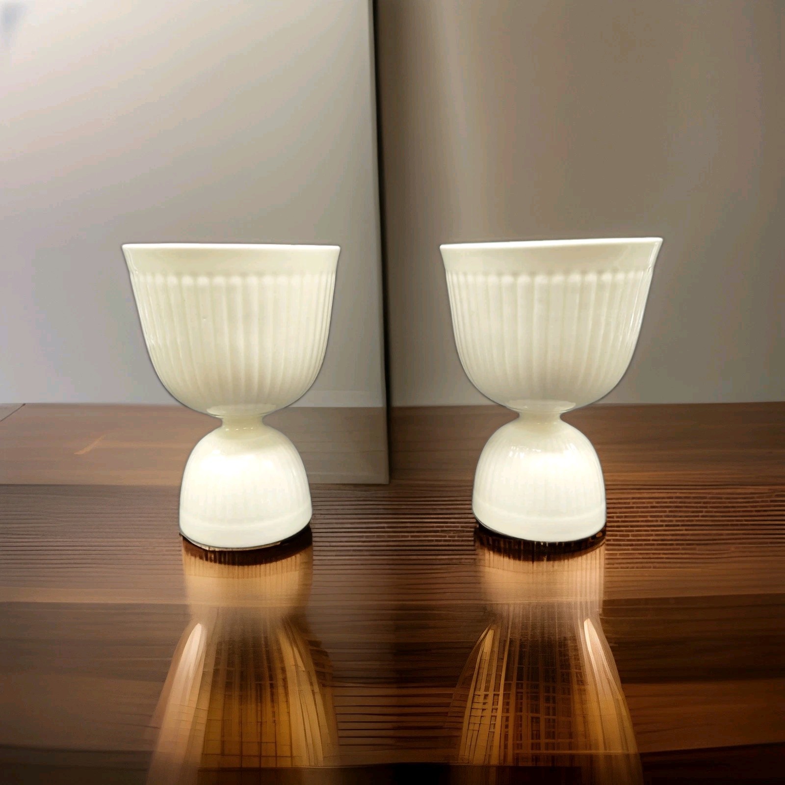 Wedgwood Barlaston England Edme Double Egg Cups Pair Wedgwood Barlaston England Edme Double Egg Cups Pair