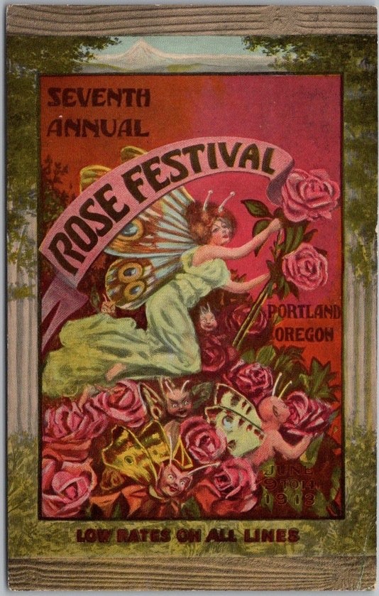 1913 PORTLAND ROSE FESTIVAL Oregon Postcard \