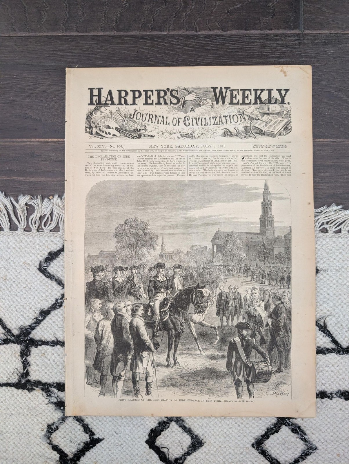 Harpers Weekly July 9, 1870 First Reading Declaration of Independence New York