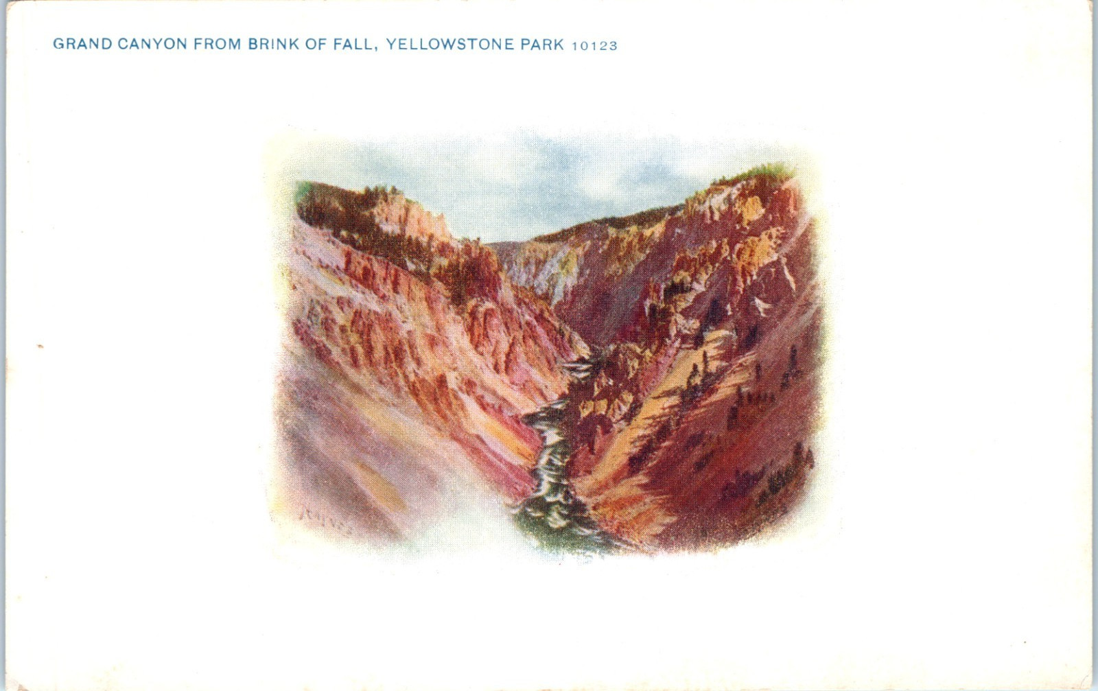 Vintage Postcard Grand Canyon from Brink of Fall Yellowstone Park Scenic View Vintage Postcard Grand Canyon from Brink of Fall Yellowstone Park Scenic View