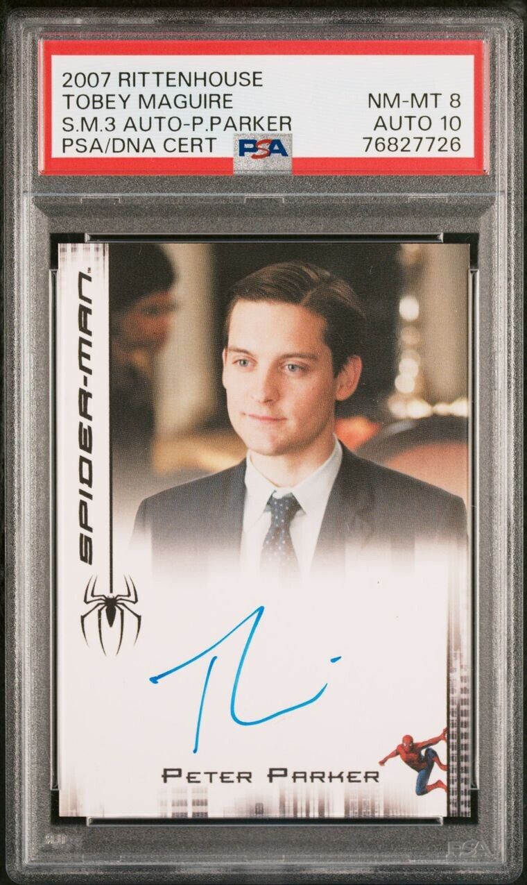2007 Spider-Man 3 TOBEY MAGUIRE Peter Parker Marvel Signed Auto Rittenhouse PSA8