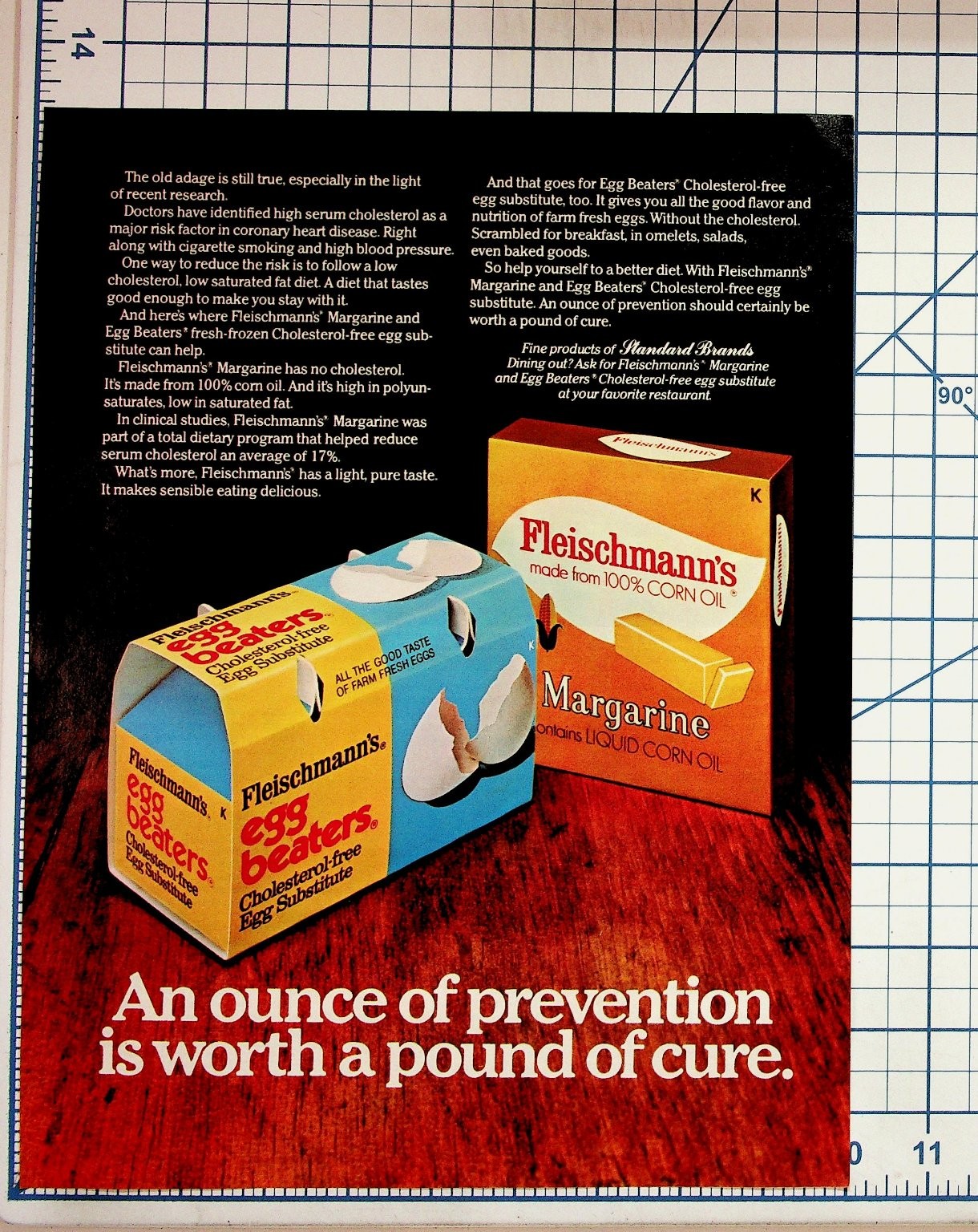 Vintage Fleischmann\'s Egg Beaters Margarine Cholesterol Ad Ephemera Print