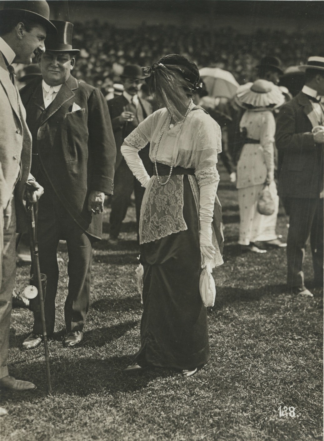 1913 Fashion House Models, Paris Racecourse Photo by Seeberger Freres ART DECO