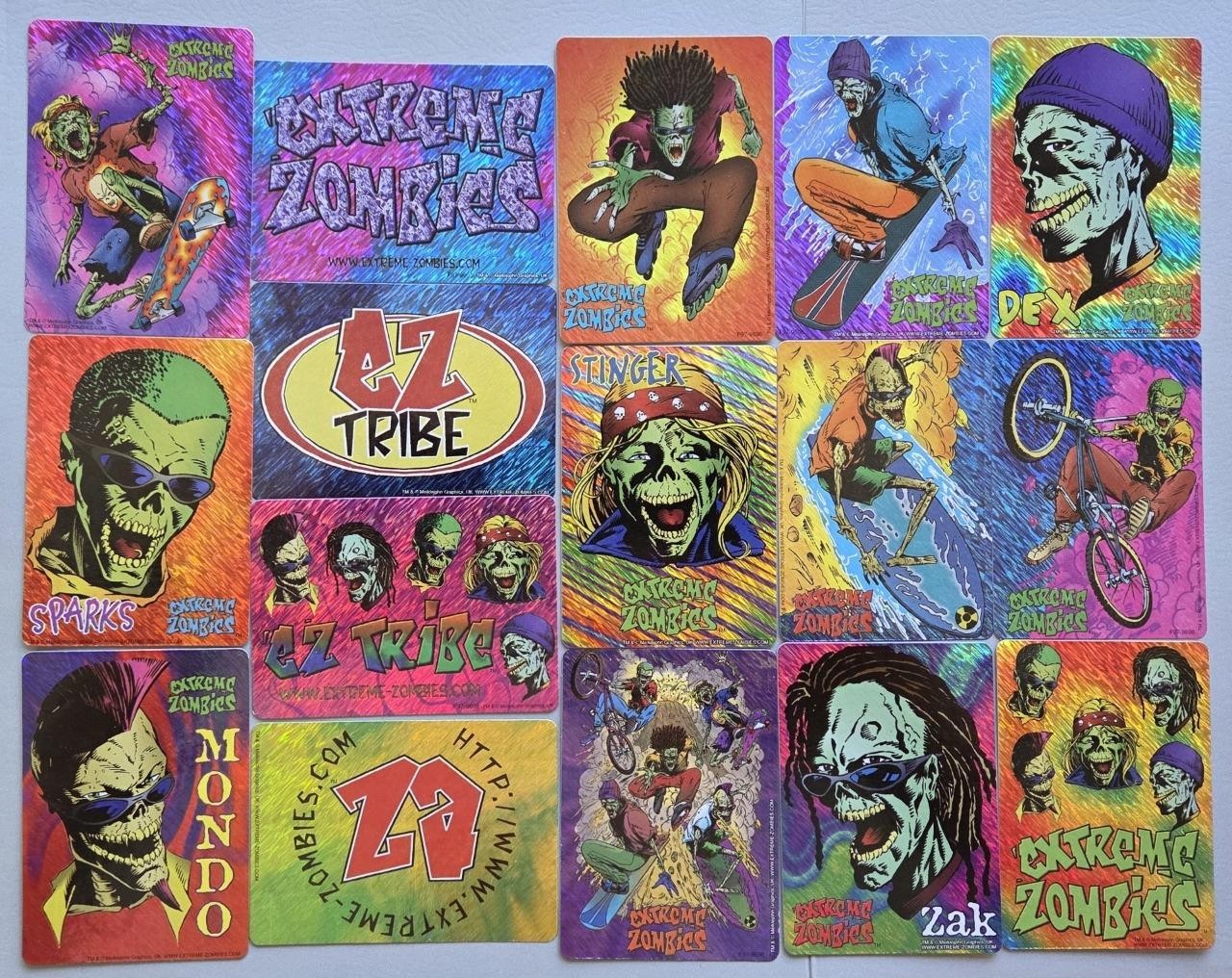 16 VTG 1997 Extreme Zombies Vending Machine Stickers, Skateboarding & Surfing