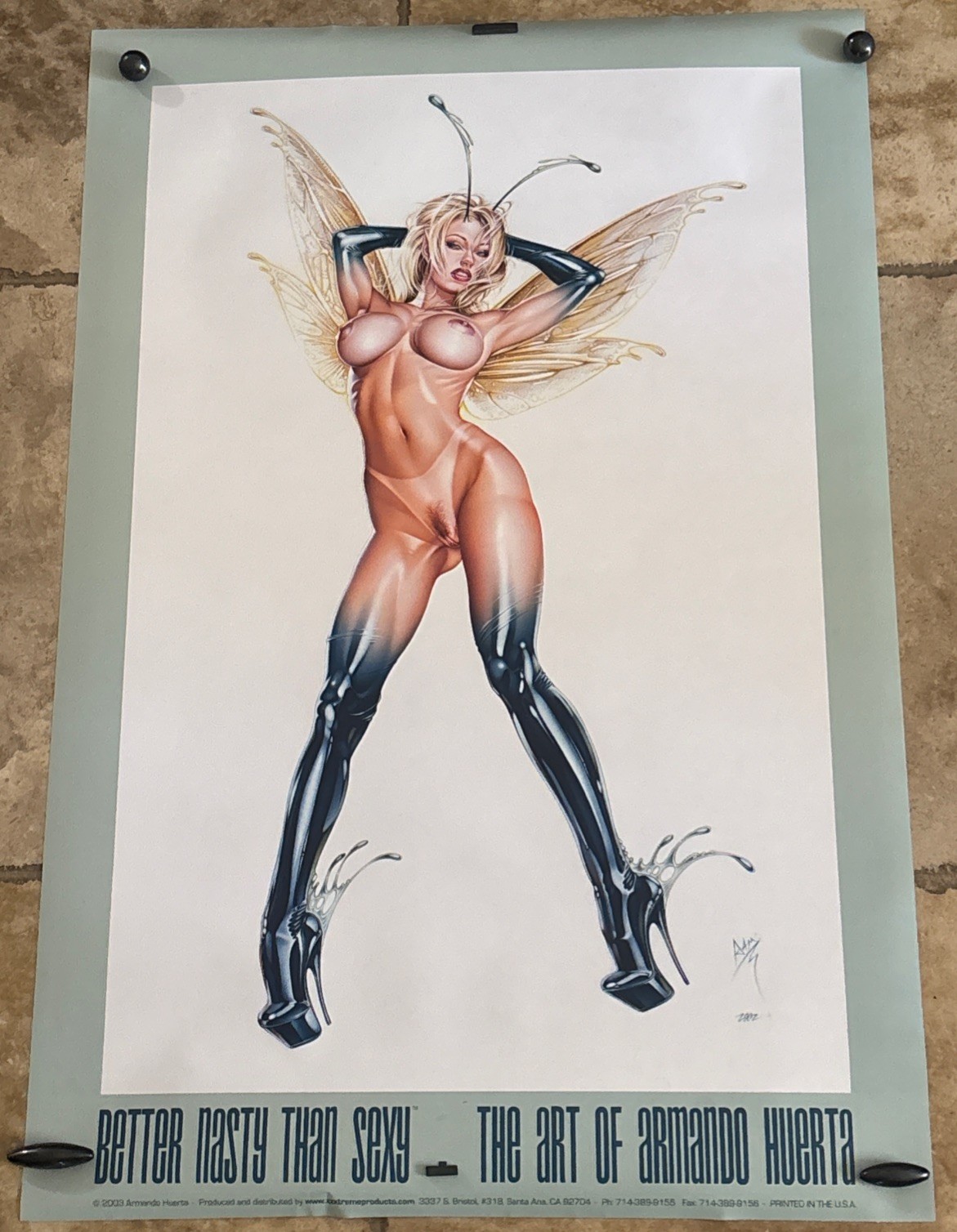 Better Nasty than Sexy: The Art of Armando Huerta 2003 RARE POSTER 24” X 36” Better Nasty than Sexy: The Art of Armando Huerta 2003 RARE POSTER 24” X 36”