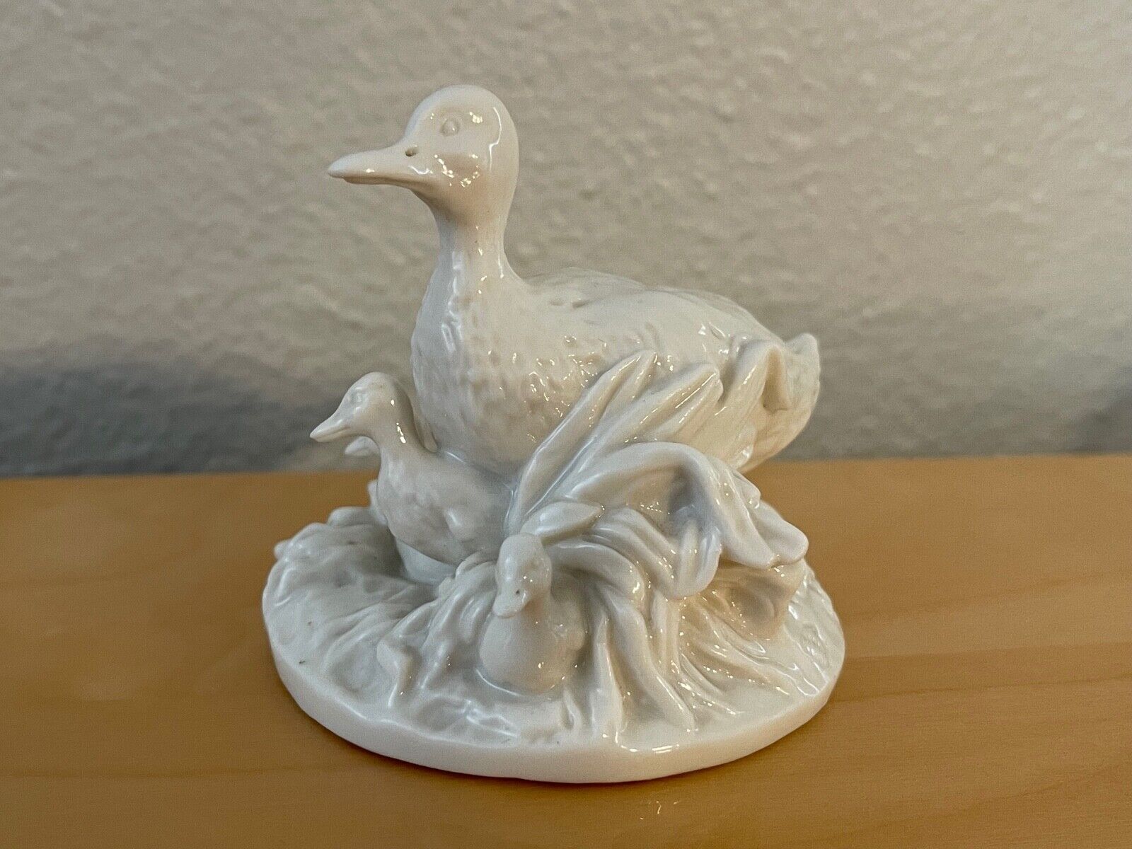 Antique German Nymphenburg Porcelain Blanc de Chine Duck Duckling Figurine Group