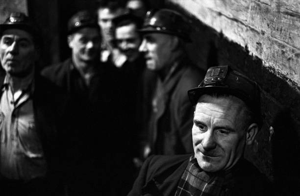Miners wait to go their underground shift coal mining community of- Old Photo