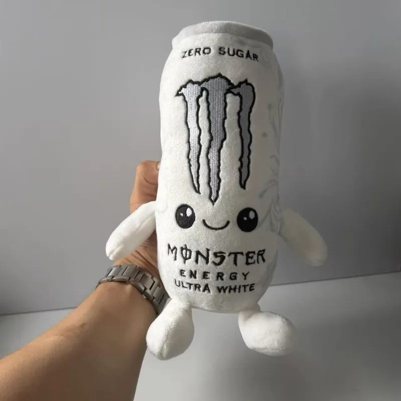 Monster Energy Zero Sugar White Can Plush Toy Stuffed Doll Cute Soft Drink