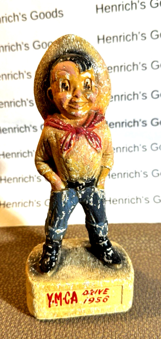 Vintage YMCA Drive 1956 Composite Cowboy Figurine YMCA  1956 Award