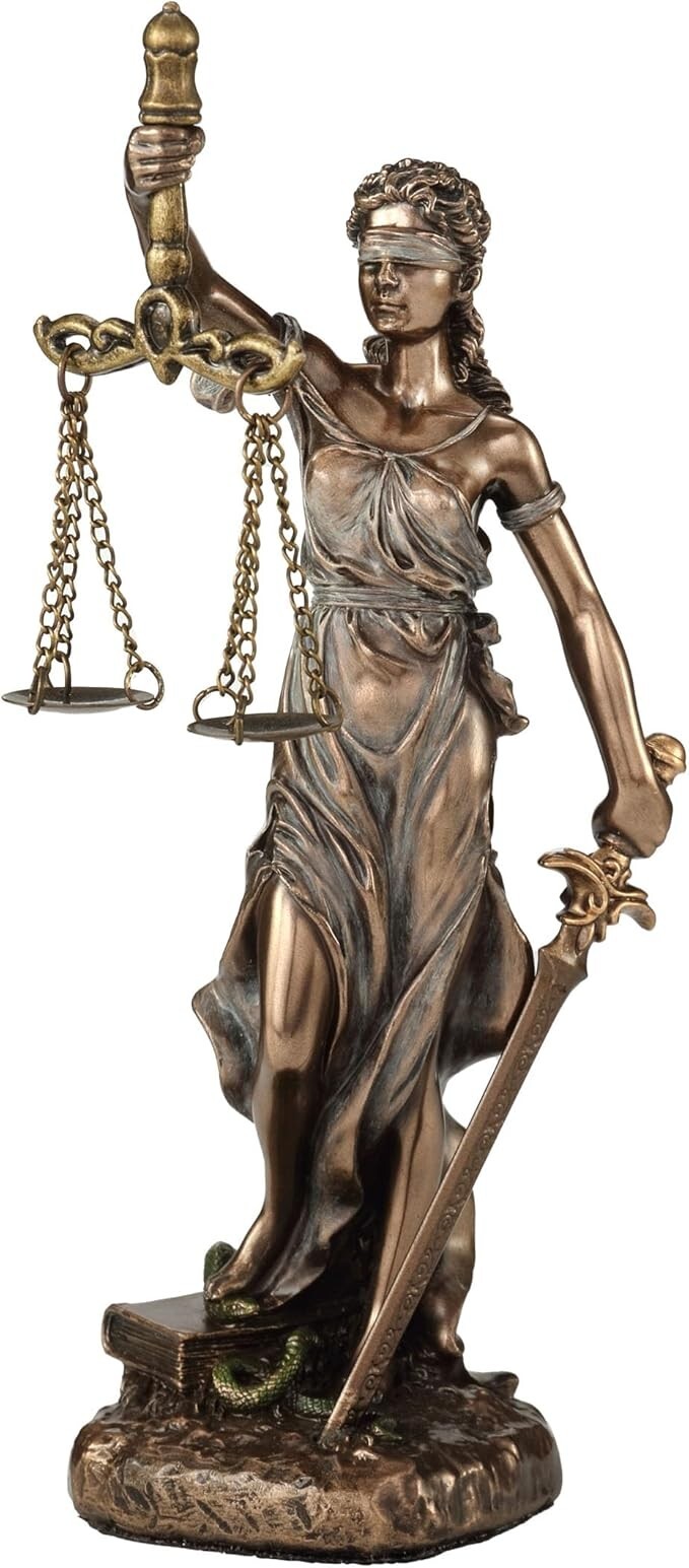 Themis Greek Goddess Of Justice Cold Cast Bronze Finish Sculpture Themis Greek Goddess Of Justice Cold Cast Bronze Finish Sculpture